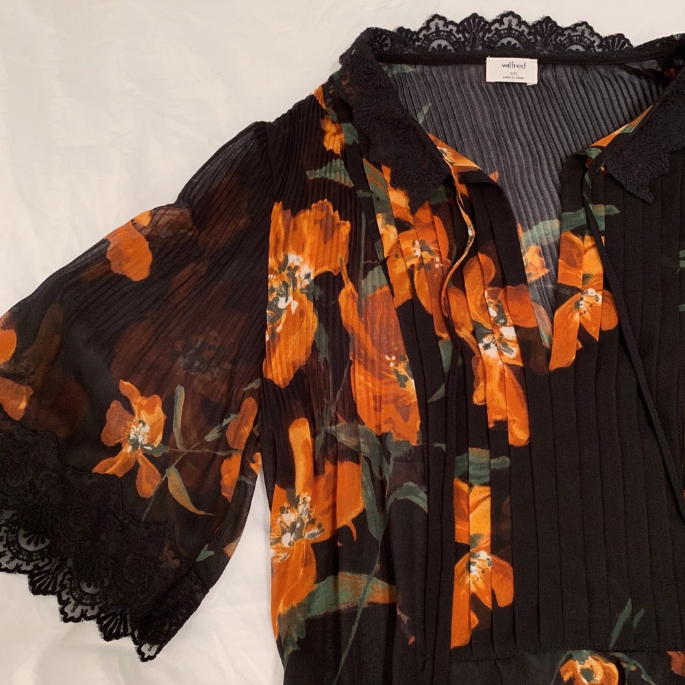 Aritzia Chiffon Floral Top